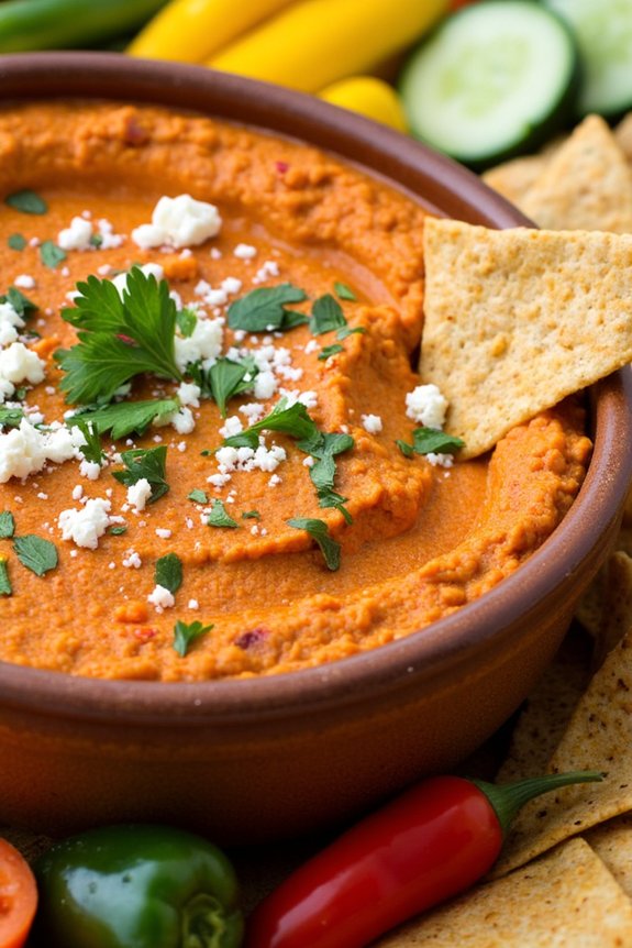 flavorful quinoa red pepper dip
