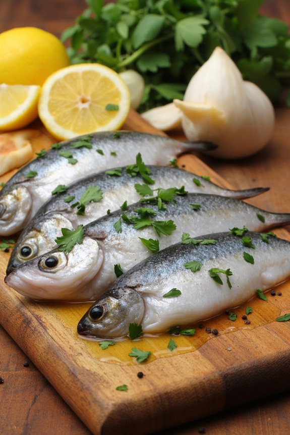 fresh marinated anchovy dish