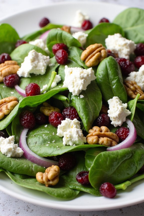 fresh spinach goat cheese salad