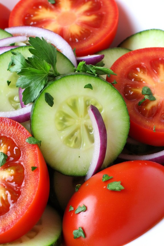 fresh tomato cucumber salad