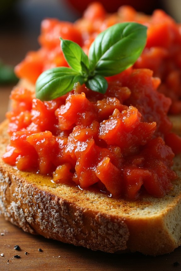 fresh tomato topped bread