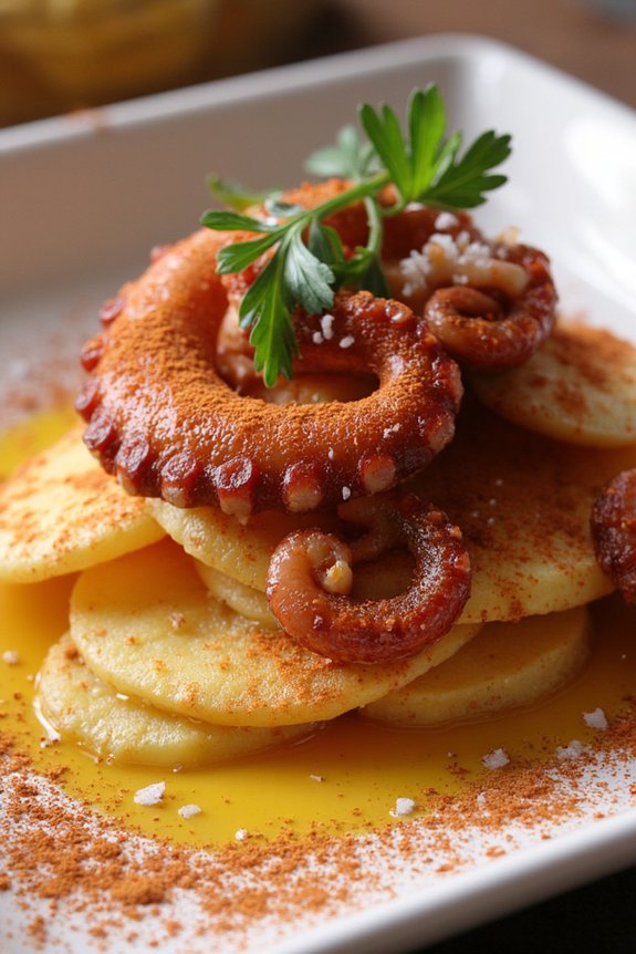 galician style tender octopus dish