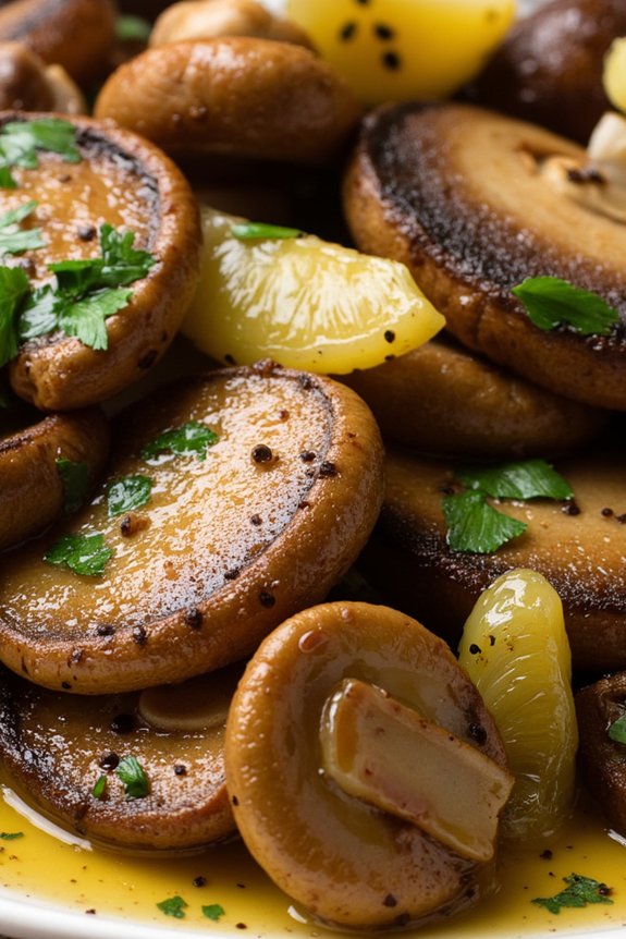 garlic infused saut ed mushrooms