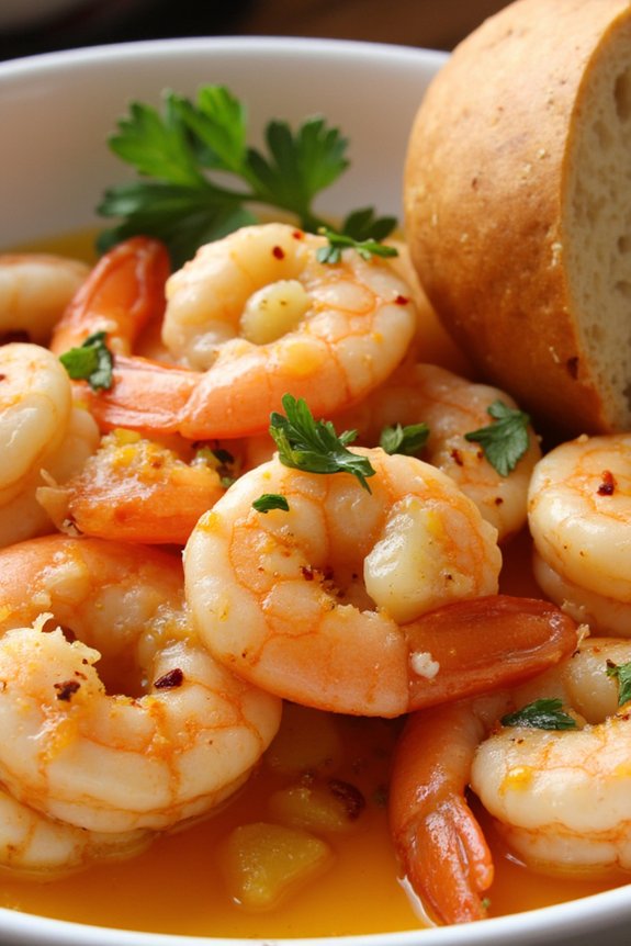 garlic infused shrimp tapa dish