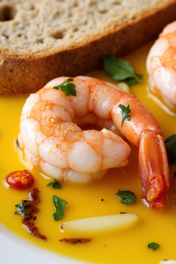 garlic infused shrimp tapas