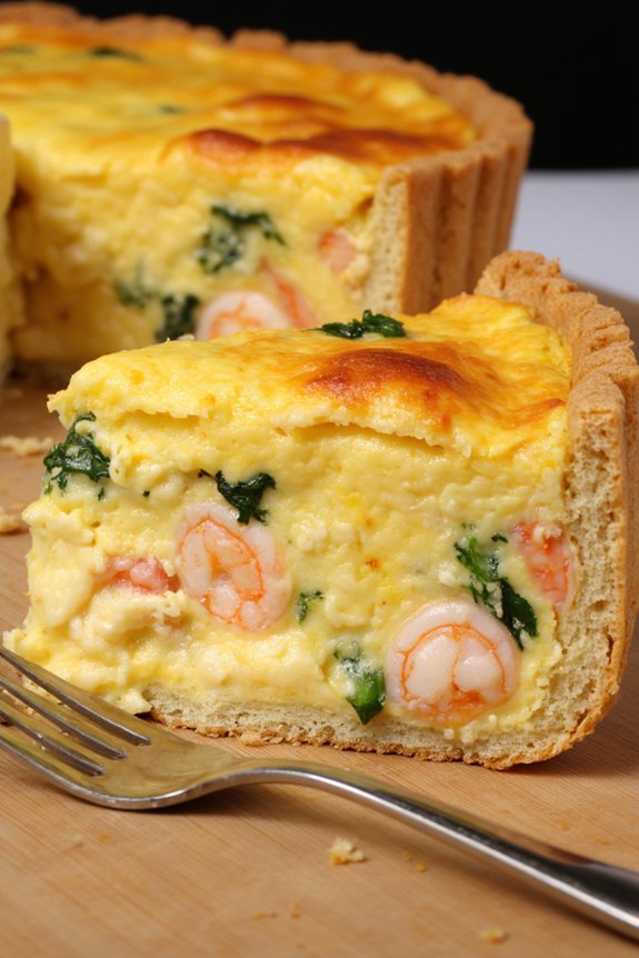 garlic shrimp saffron quiche
