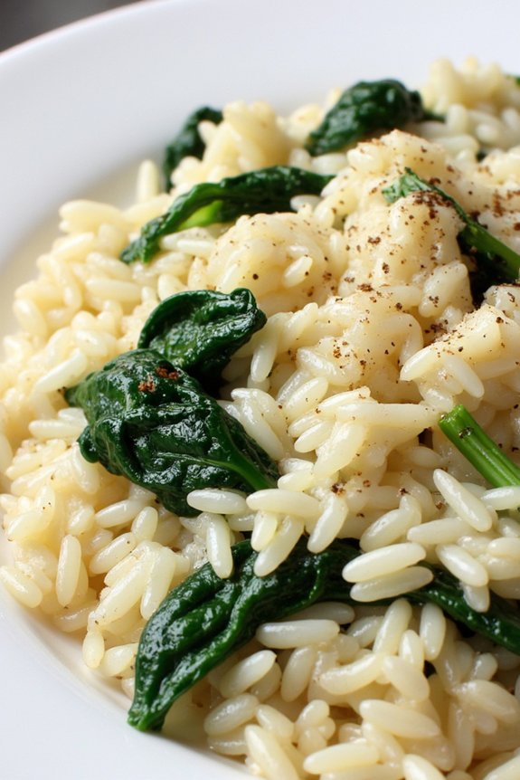 garlic spinach jasmine rice