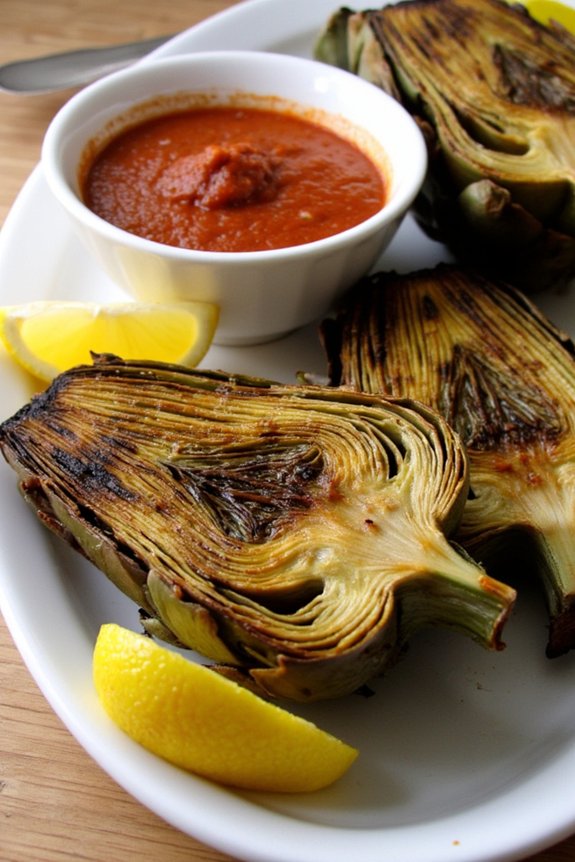 grilled artichokes with romesco