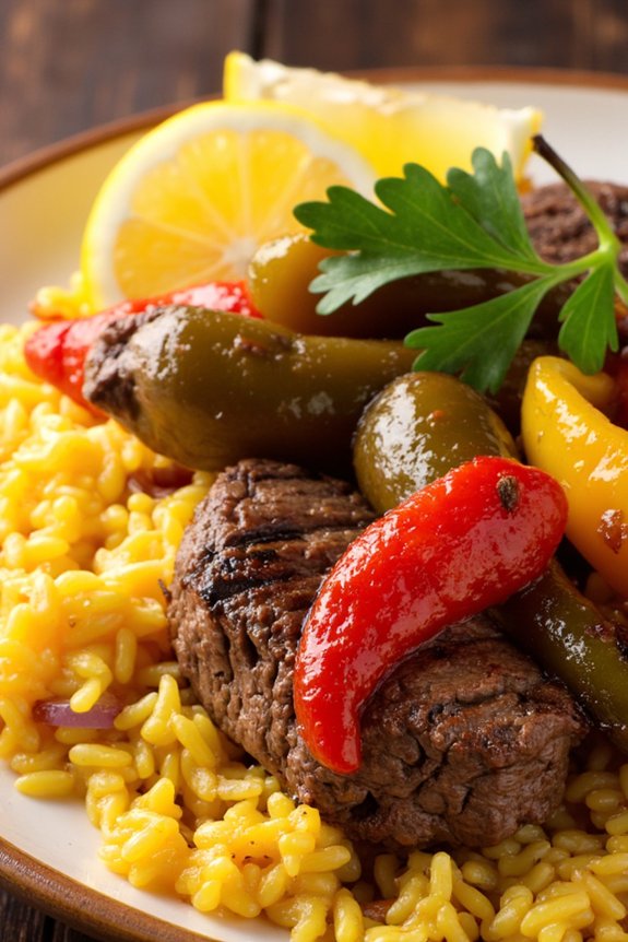 grilled beef stuffed peppers