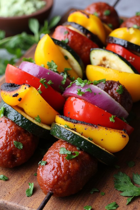 grilled chorizo and vegetables