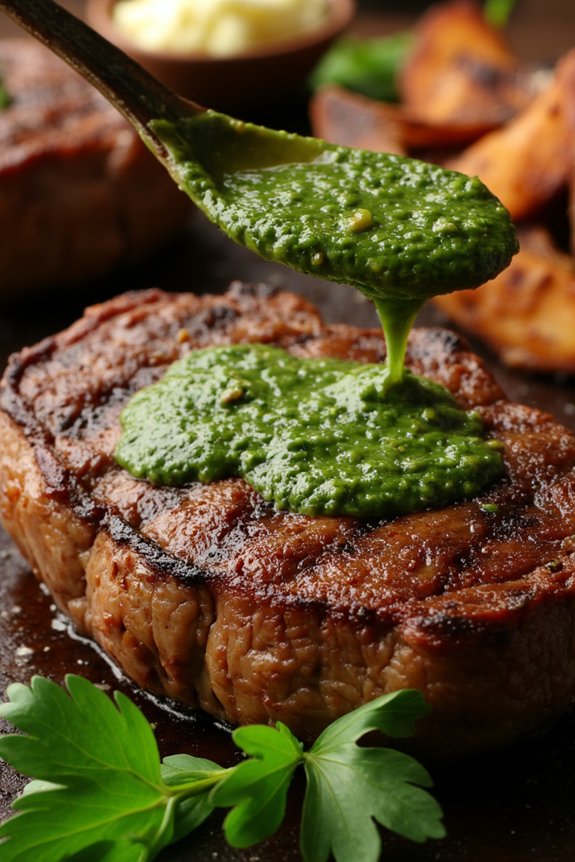 grilled ribeye with chimichurri