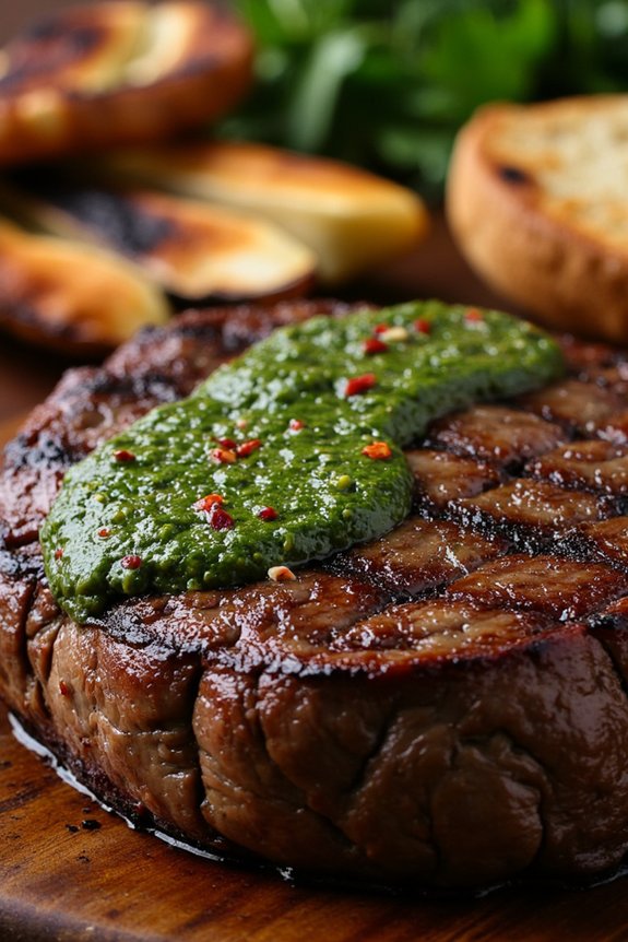grilled ribeye with chimichurri