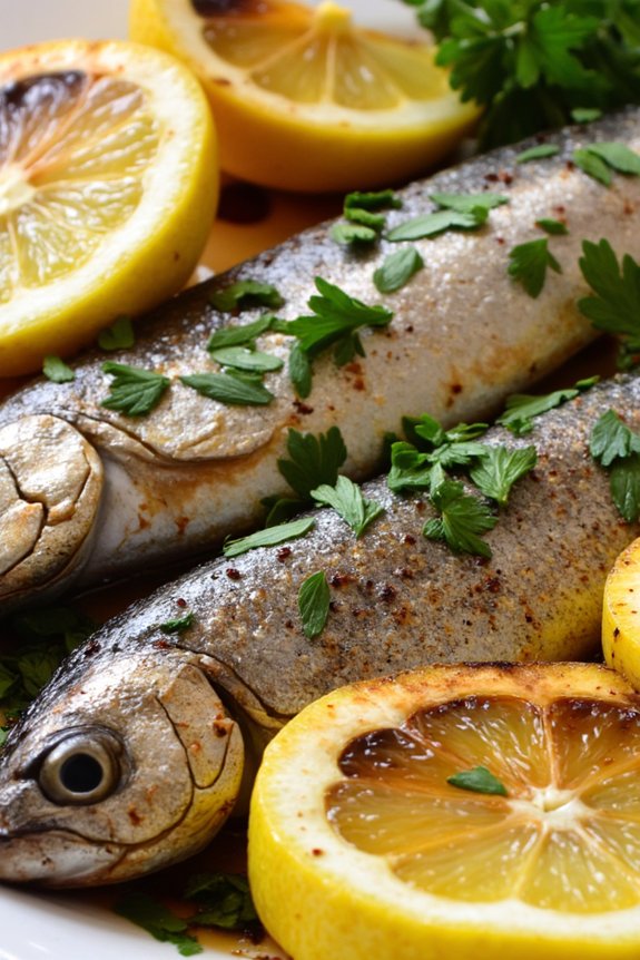 grilled sardines with lemon