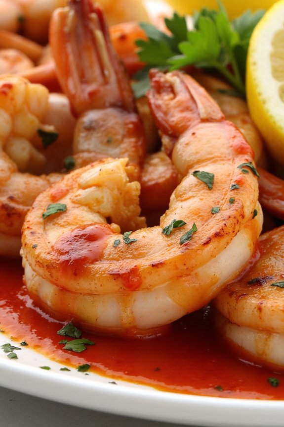 grilled shrimp with piquillo sauce