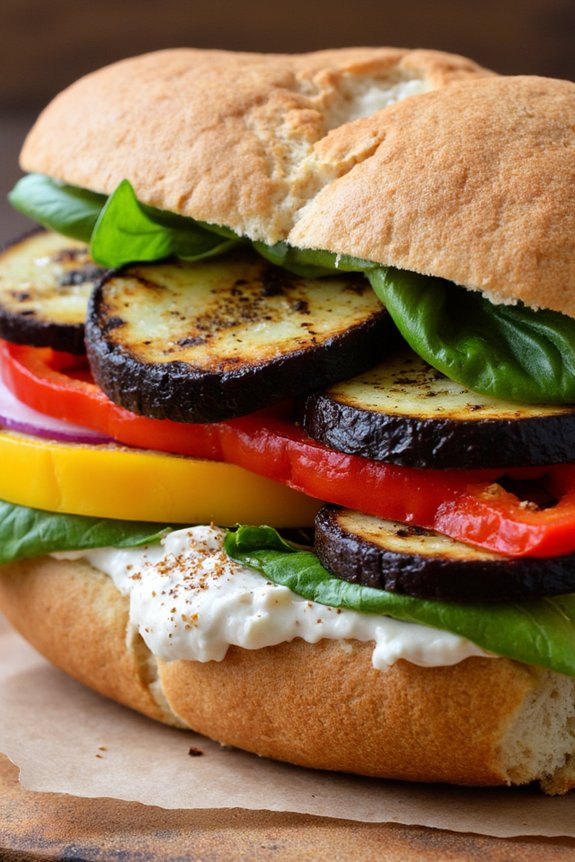 grilled veggie ciabatta sandwich