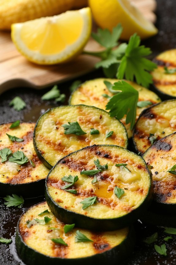 grilled zucchini with seasoning