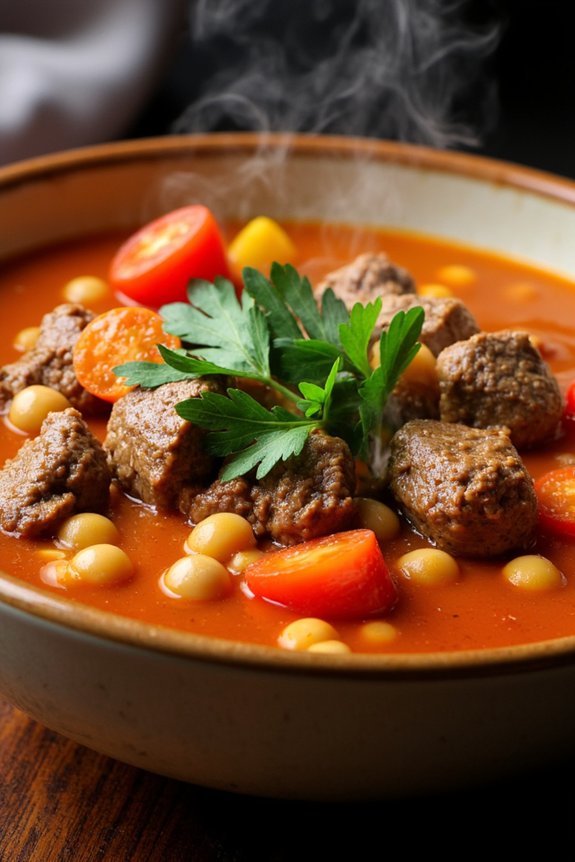 hearty beef chickpea soup