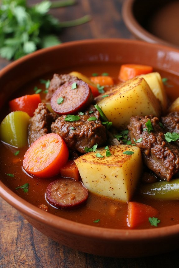 hearty beef chorizo stew recipe