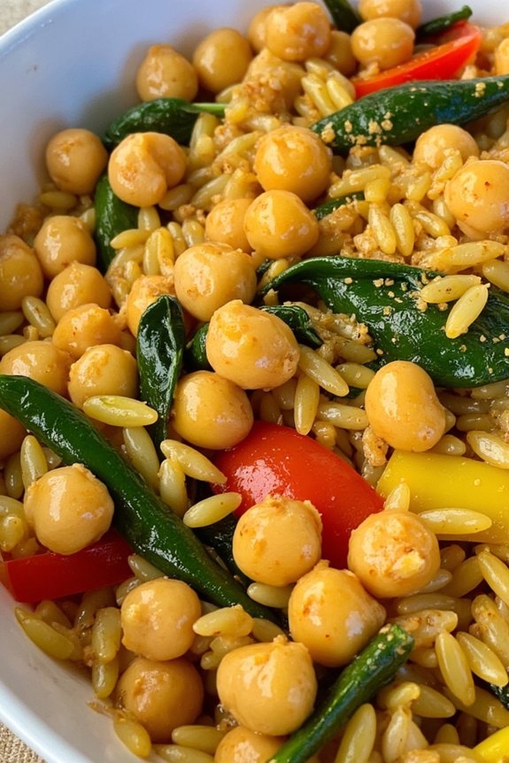 hearty chickpea spinach rice dish
