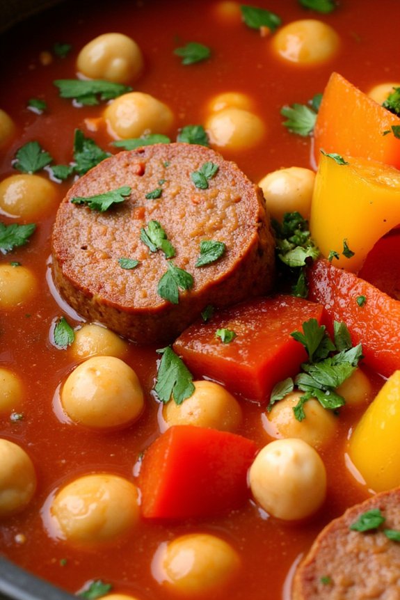 hearty chorizo chickpea stew