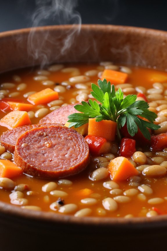 hearty chorizo lentil soup
