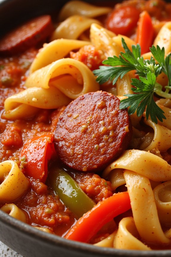 hearty chorizo vermicelli stew