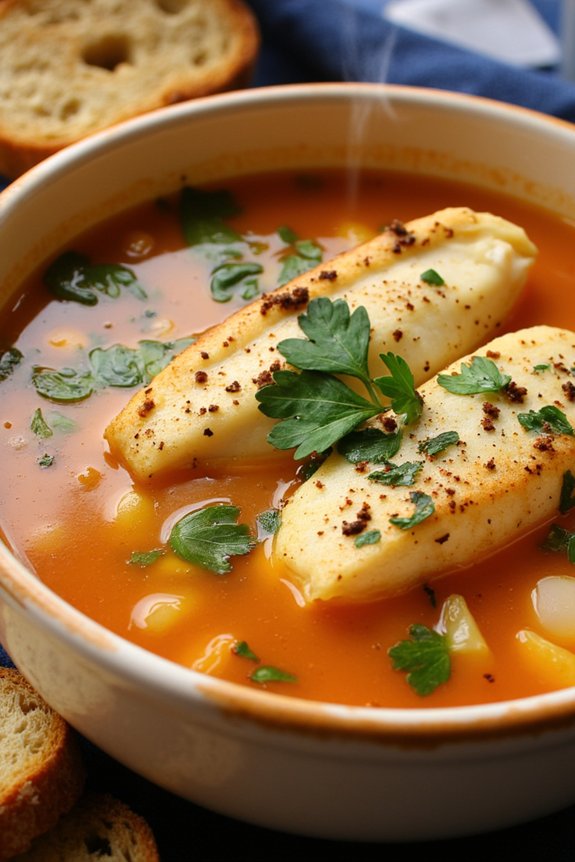 hearty garlic fish soup