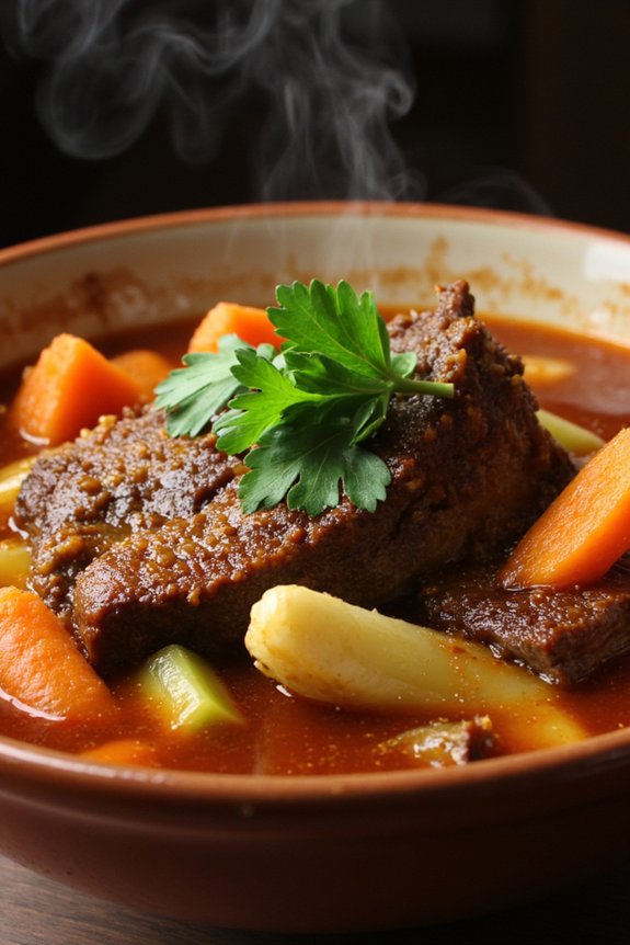 hearty madrid style oxtail soup