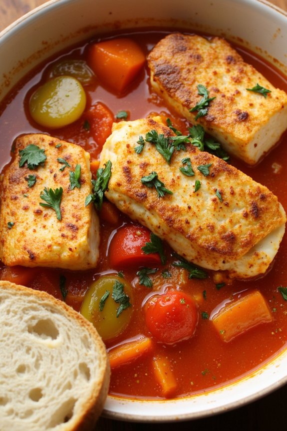 hearty mediterranean monkfish stew