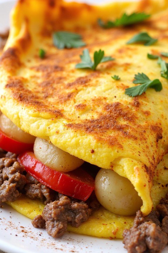 hearty spanish beef omelette