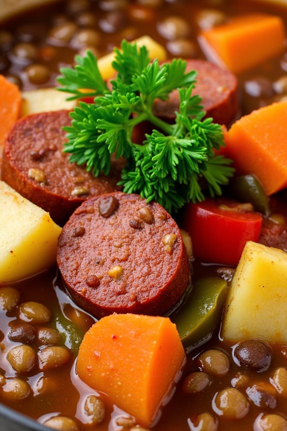 hearty spanish lentil stew