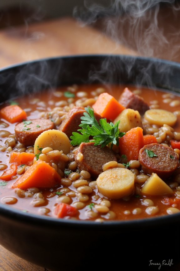 hearty spanish sausage soup