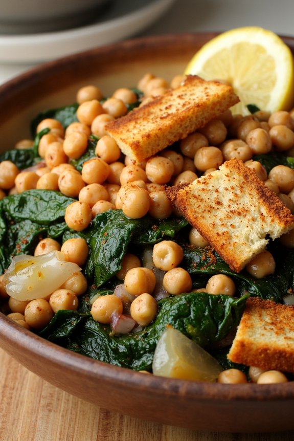 hearty spinach and chickpeas