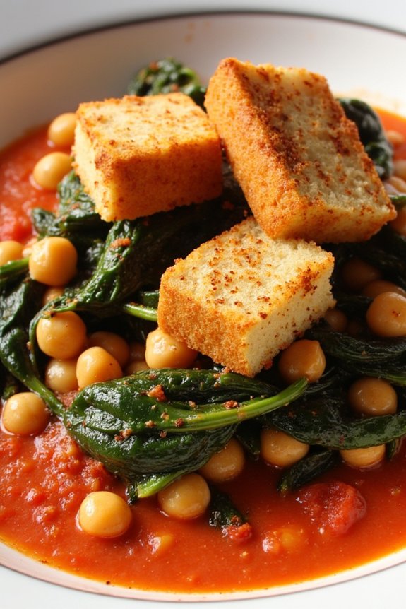 hearty spinach chickpea dish