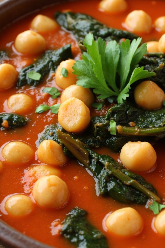 hearty spinach chickpea stew