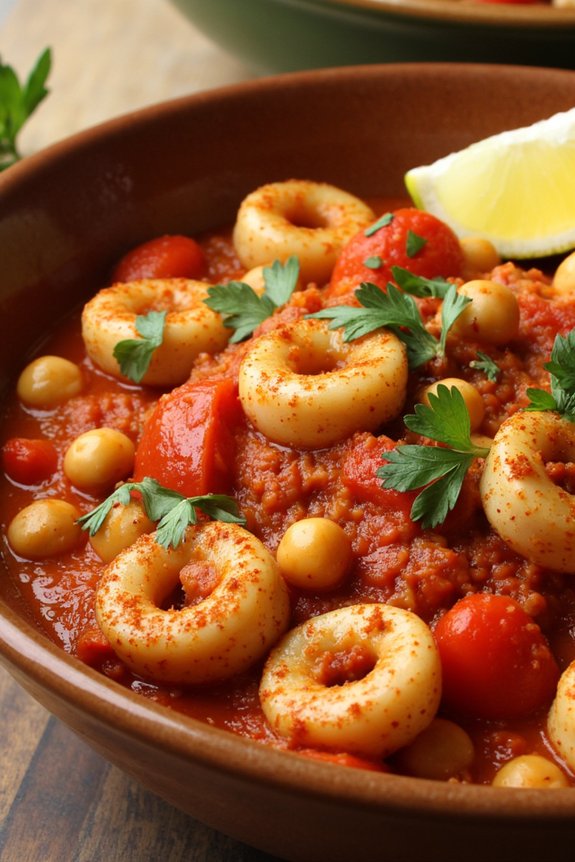 hearty squid and chickpea stew