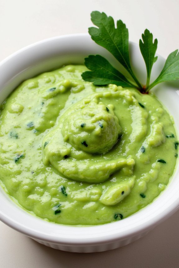 herb infused creamy garlic sauce