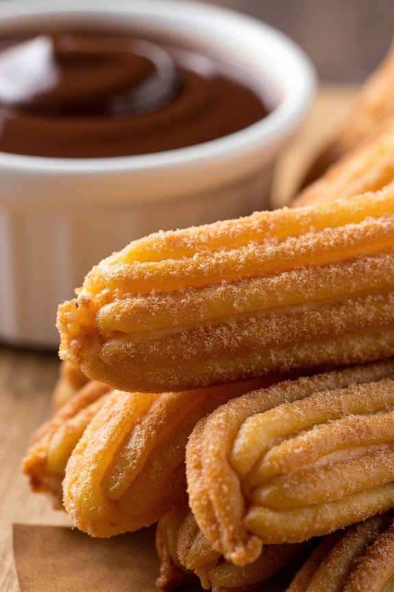 homemade churros with chocolate