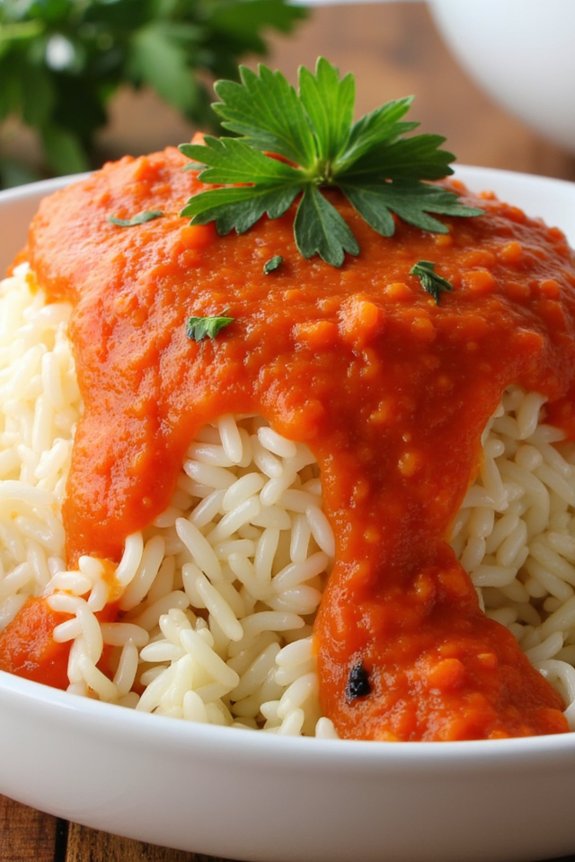 jasmine rice with pepper sauce