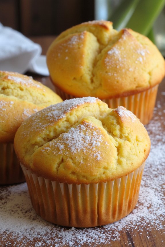 lemon scented fluffy muffins
