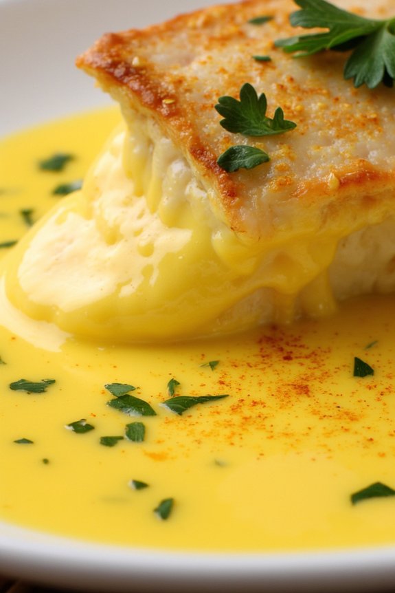 luxurious garlic saffron sauce