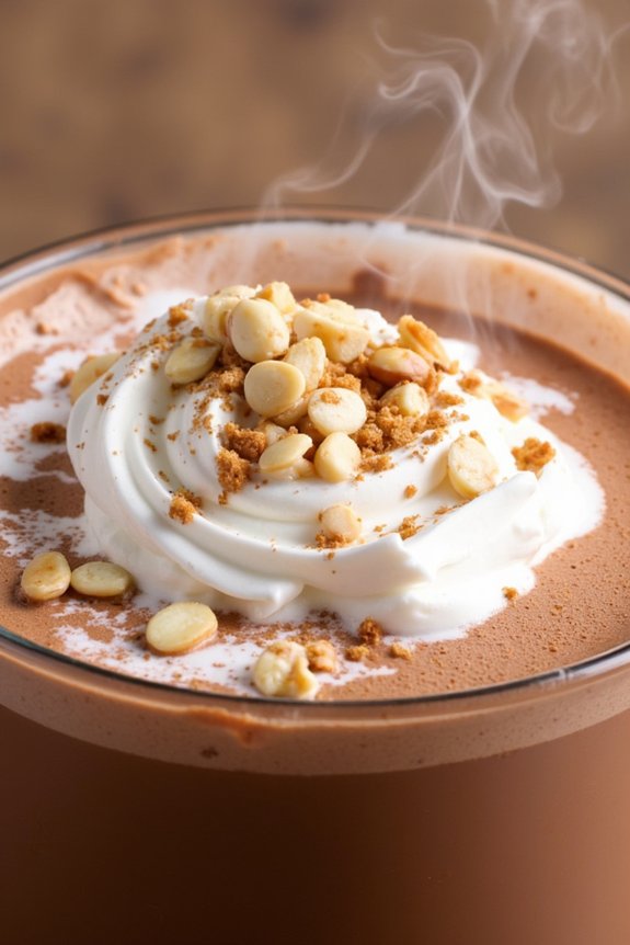 luxurious hazelnut hot chocolate