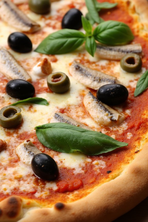 mediterranean anchovy olive pizza