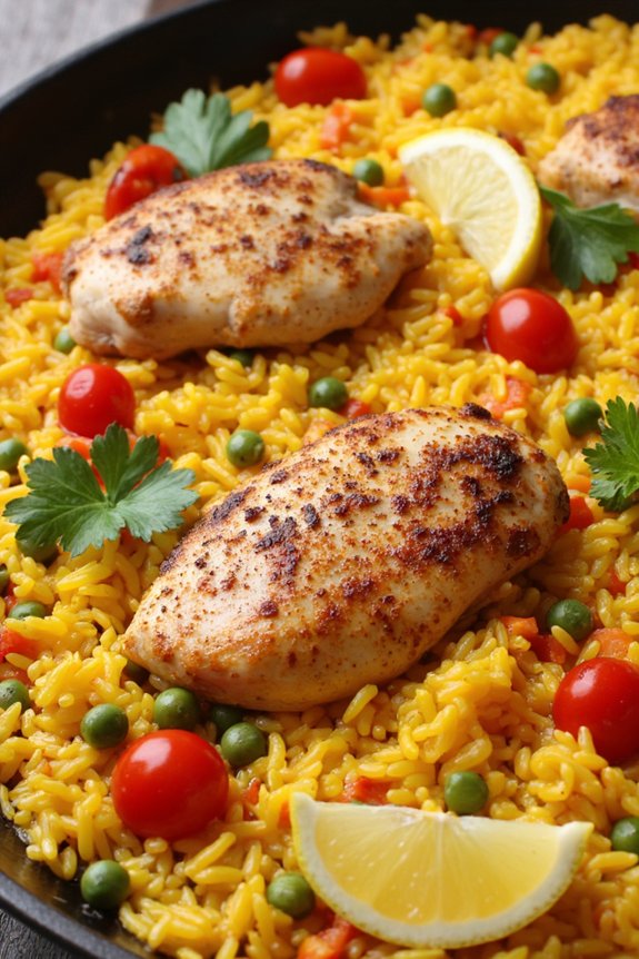 mediterranean chicken paella recipe