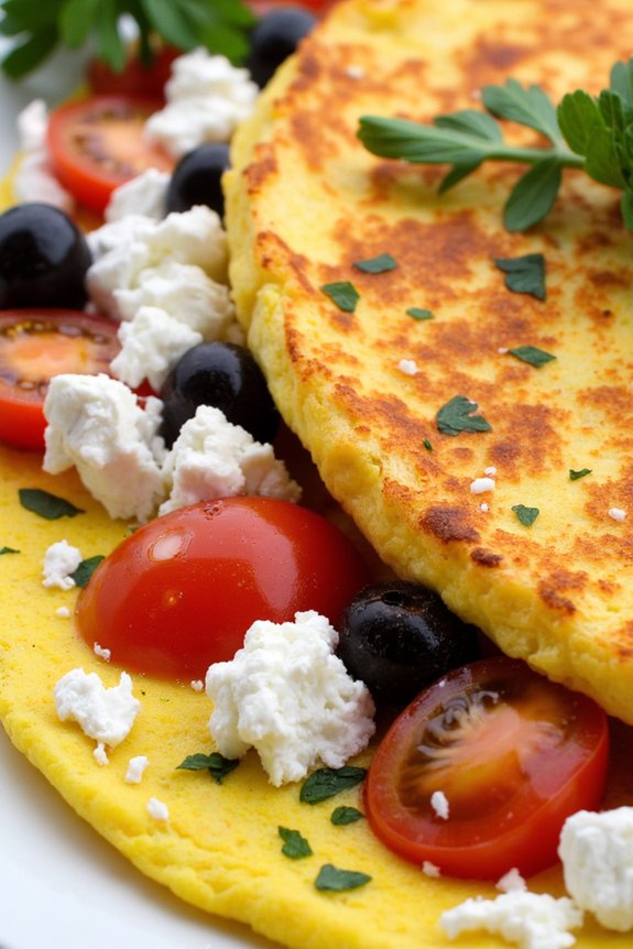 mediterranean flavors in omelette