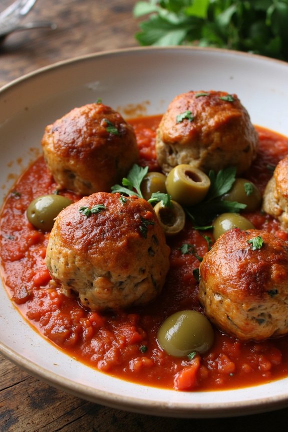 mediterranean meatballs with olives