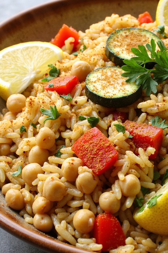 mediterranean rice and chickpeas