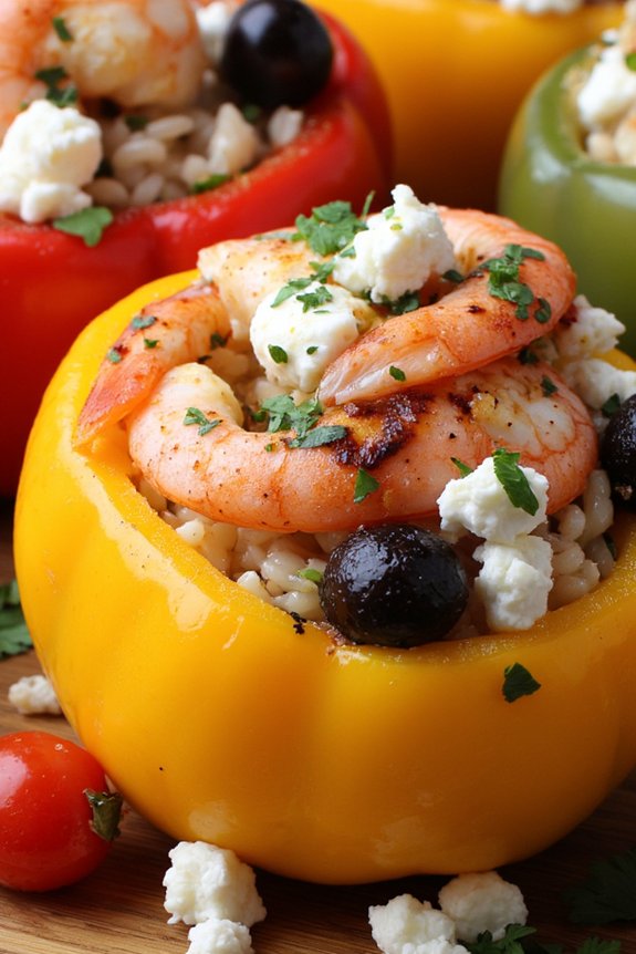 mediterranean shrimp stuffed peppers