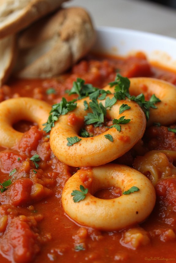 mediterranean squid tomato braise
