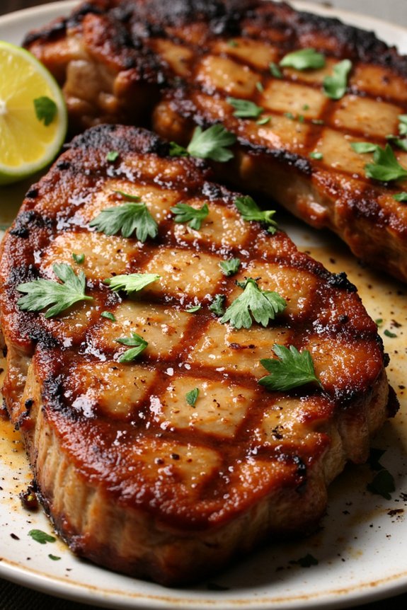 mojo marinated grilled pork chops